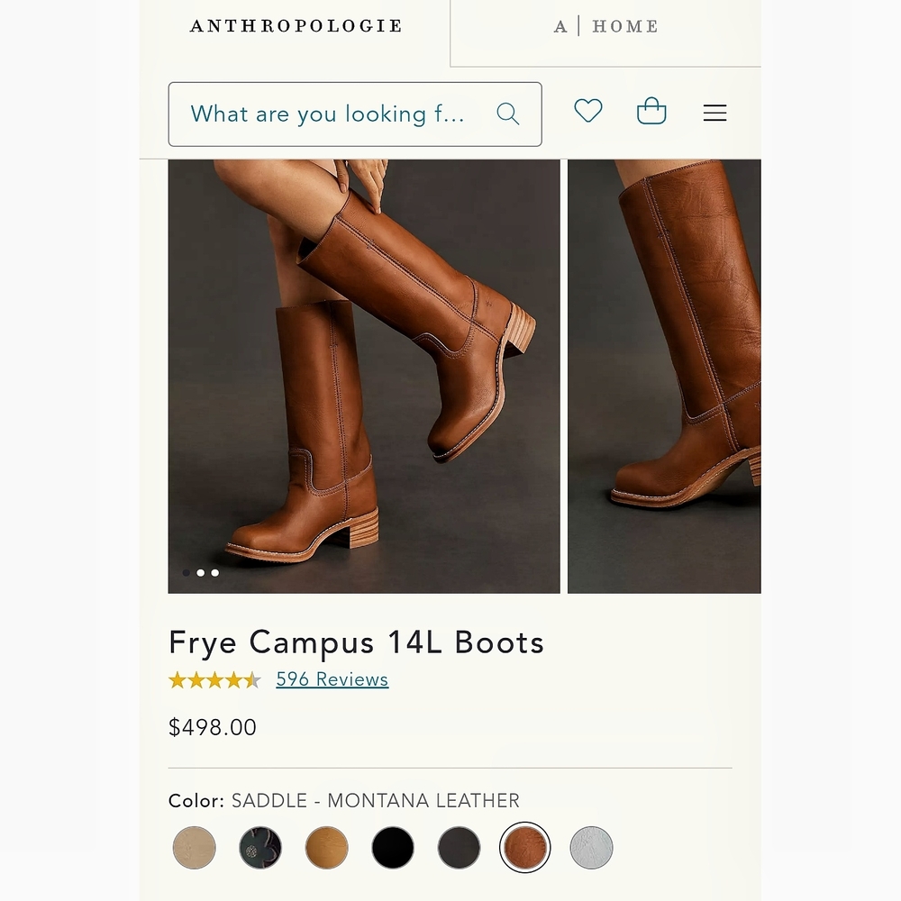 $498 Frye Campus 14L Boot, Handcrafted Knee-High Boot| Sz:10 EE Color: Saddle - Picture 3 of 9